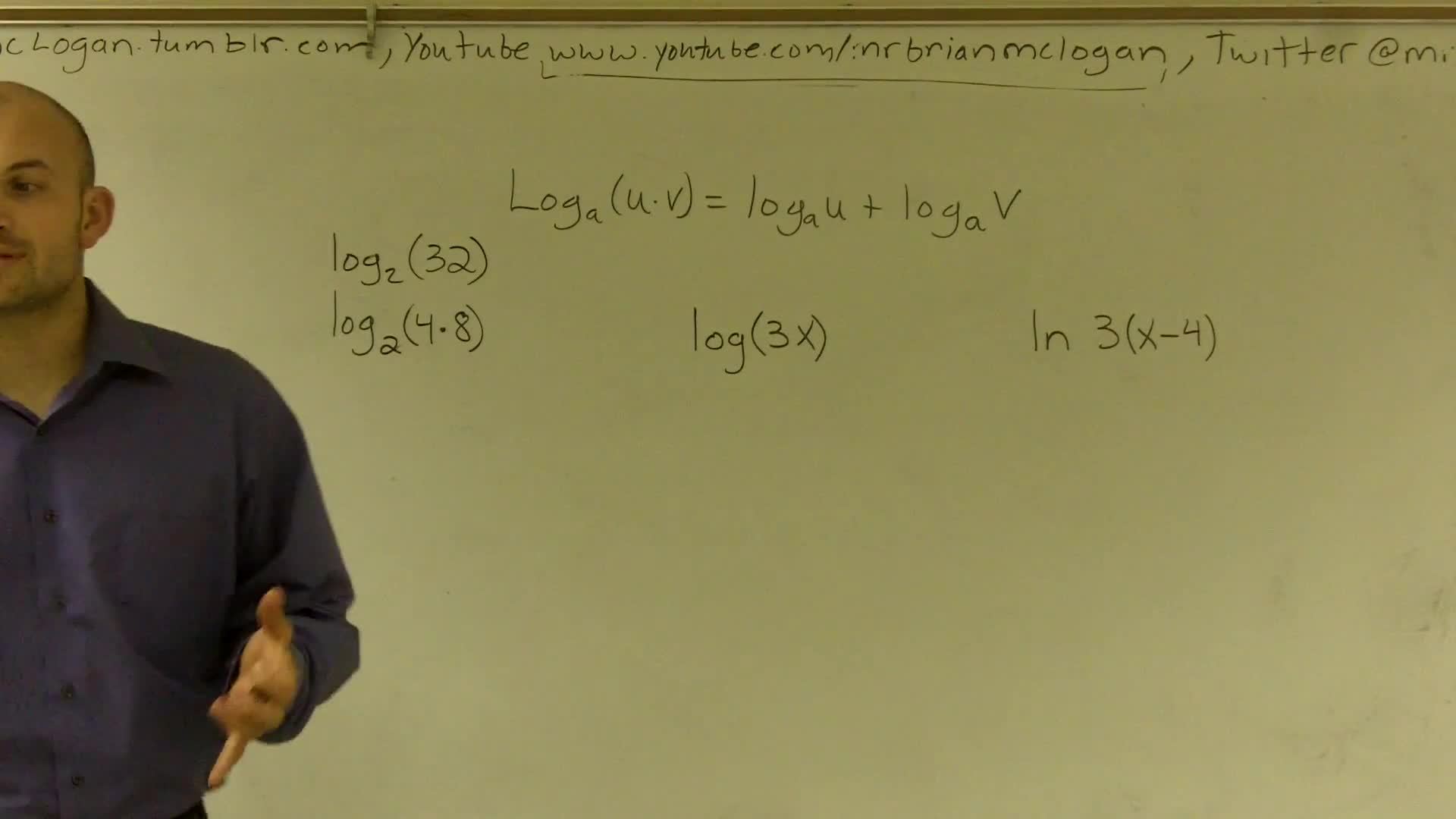 Overview of properties of logarithms using multiplication Maths